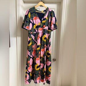 NWT Boden Jersey Dress | 10P | Blue & Pink Floral